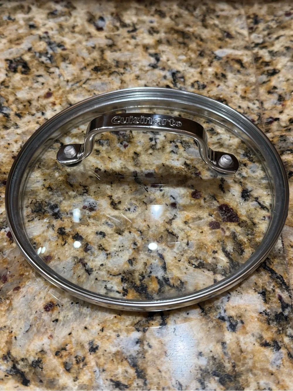 Cuisinart Clear Glass Replacement Small Lid 6.25” with Stainless Handle - Clear